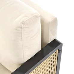 Garnero Arredamenti Poltrona design soggiorno in rattan naturale beige nero Niceto Clearance