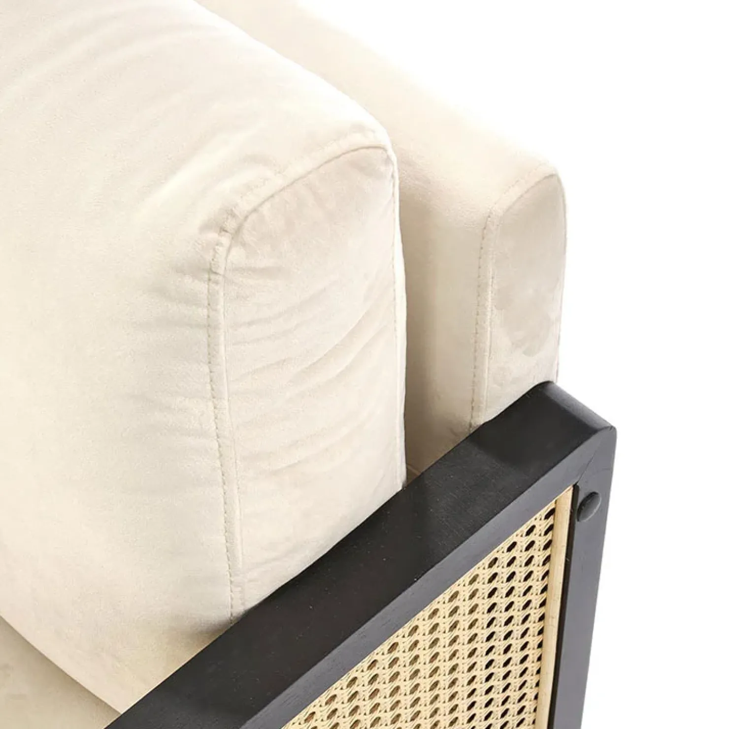 Garnero Arredamenti Poltrona design soggiorno in rattan naturale beige nero Niceto Clearance