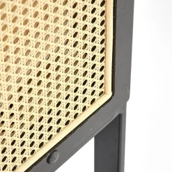 Garnero Arredamenti Poltrona design soggiorno in rattan naturale beige nero Niceto Clearance