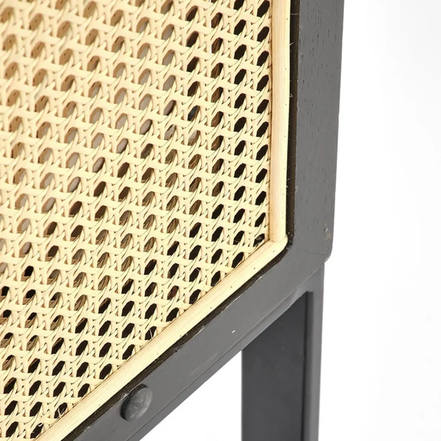 Garnero Arredamenti Poltrona design soggiorno in rattan naturale beige nero Niceto Clearance