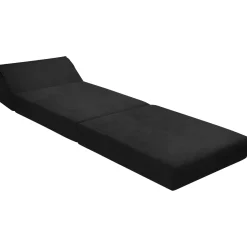 Garnero Arredamenti Poltrona divano letto pieghevole 90cm modulo singolo nero Lorin Tessuto Vellutato Alova Nero New