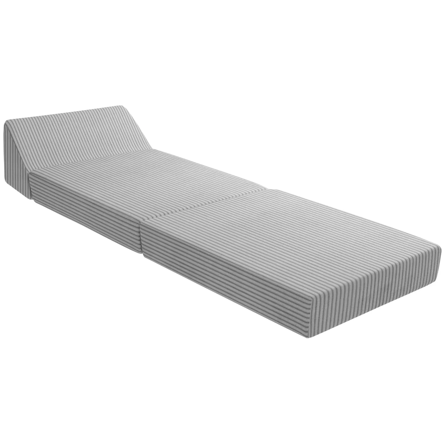 Garnero Arredamenti Poltrona divano letto pieghevole 90cm velluto a coste grigio Lorin Velluto Poso Grigio