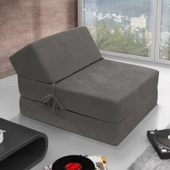 Garnero Arredamenti Poltrona divano letto pieghevole 90cm modulo singolo grigio Lorin Tessuto Vellutato Alova Grigio Best