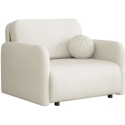 Garnero Arredamenti Poltrona divano letto 100x103 cm con contenitore e cuscino tessuto velo panna Reposa Tessuto Velo Bianco Hot