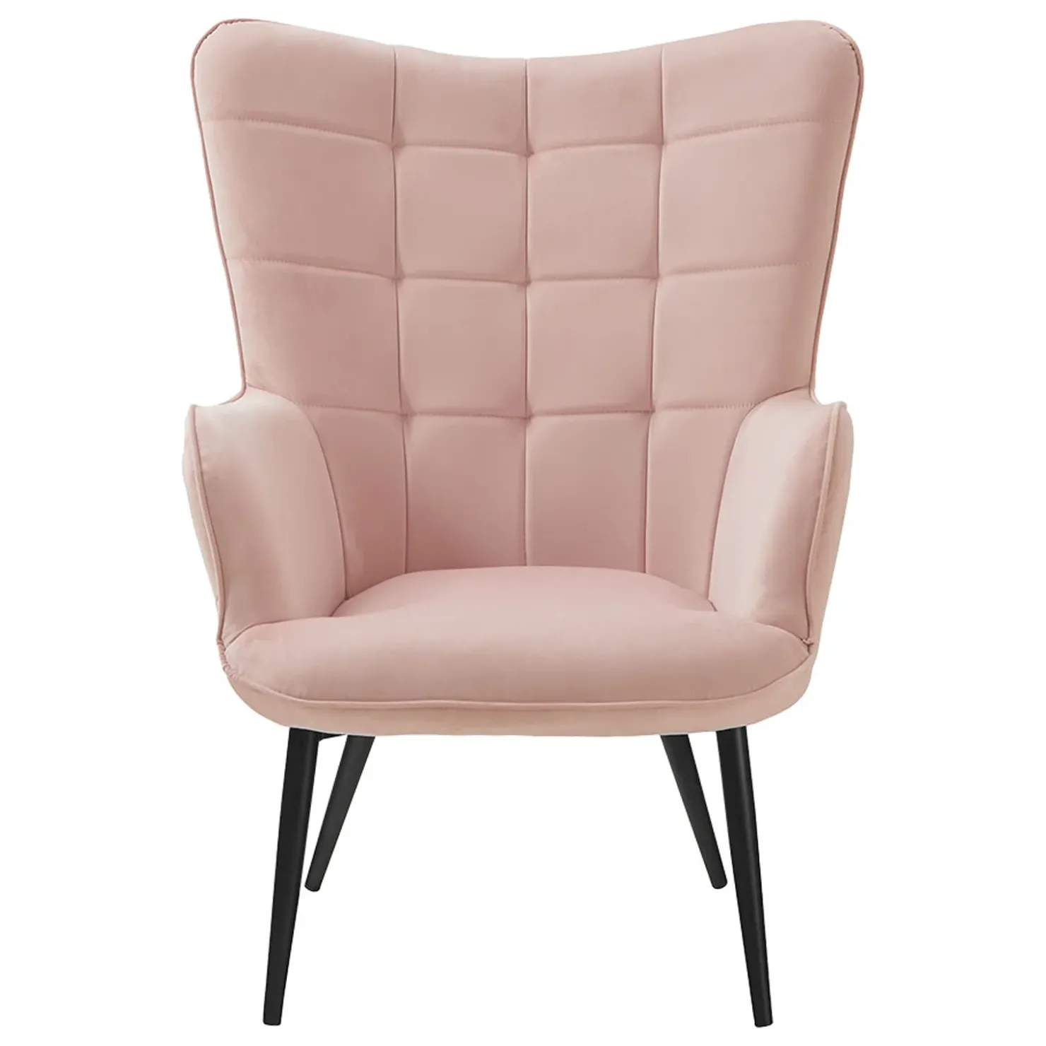 Garnero Arredamenti Poltrona imbottita con poggiapiedi in velluto Siena Rosa Discount