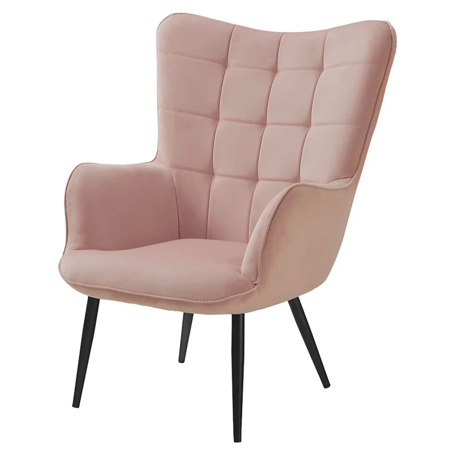 Garnero Arredamenti Poltrona imbottita con poggiapiedi in velluto Siena Rosa Discount