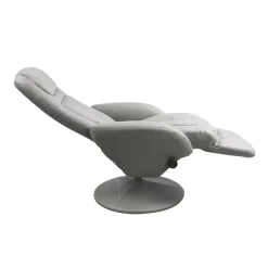 Garnero Arredamenti Poltrona imbottita in ecopelle reclinabile Nina Grigio Discount