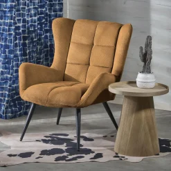 Garnero Arredamenti Poltrona imbottita in tessuto giallo nero Snooz Senape New