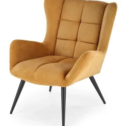 Garnero Arredamenti Poltrona imbottita in tessuto giallo nero Snooz Senape New