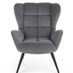 Garnero Arredamenti Poltrona imbottita in tessuto velluto nero Polly Grigio Best