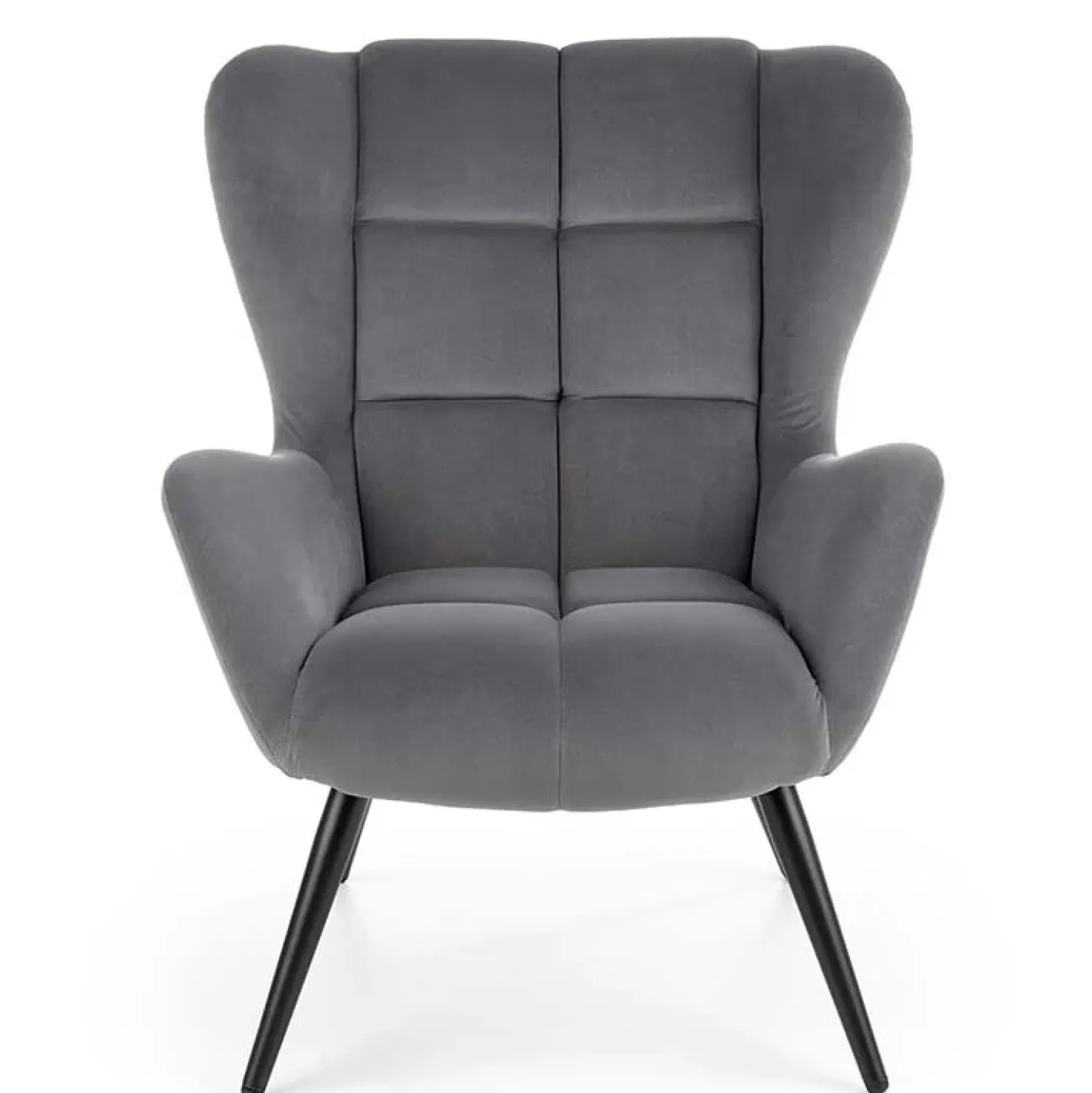 Garnero Arredamenti Poltrona imbottita in tessuto velluto nero Polly Grigio Best