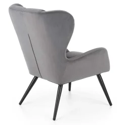 Garnero Arredamenti Poltrona imbottita in tessuto velluto nero Polly Grigio Best