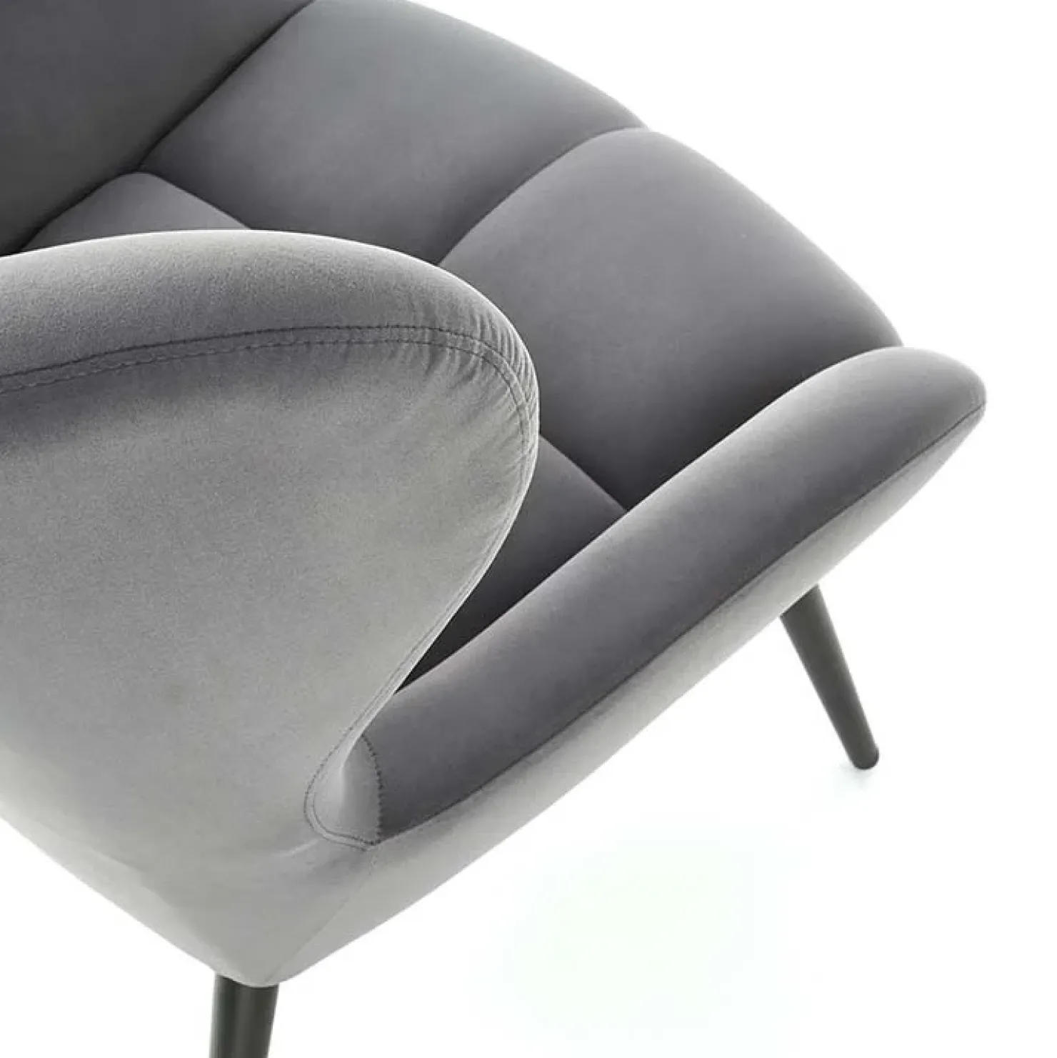 Garnero Arredamenti Poltrona imbottita in tessuto velluto nero Polly Grigio Best