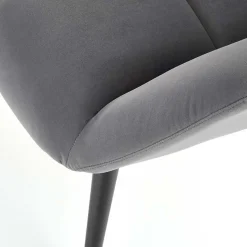 Garnero Arredamenti Poltrona imbottita in tessuto velluto nero Polly Grigio Best