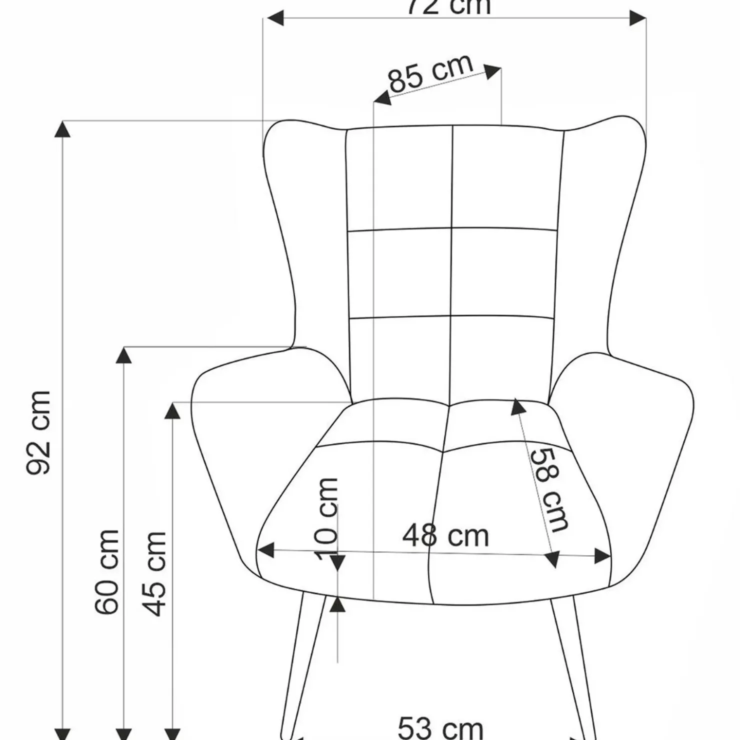 Garnero Arredamenti Poltrona imbottita in tessuto nero Snooz Grigio Best