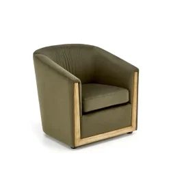 Garnero Arredamenti Poltrona imbottita relax in velluto Simeone Verde Discount