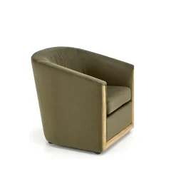 Garnero Arredamenti Poltrona imbottita relax in velluto Simeone Verde Discount