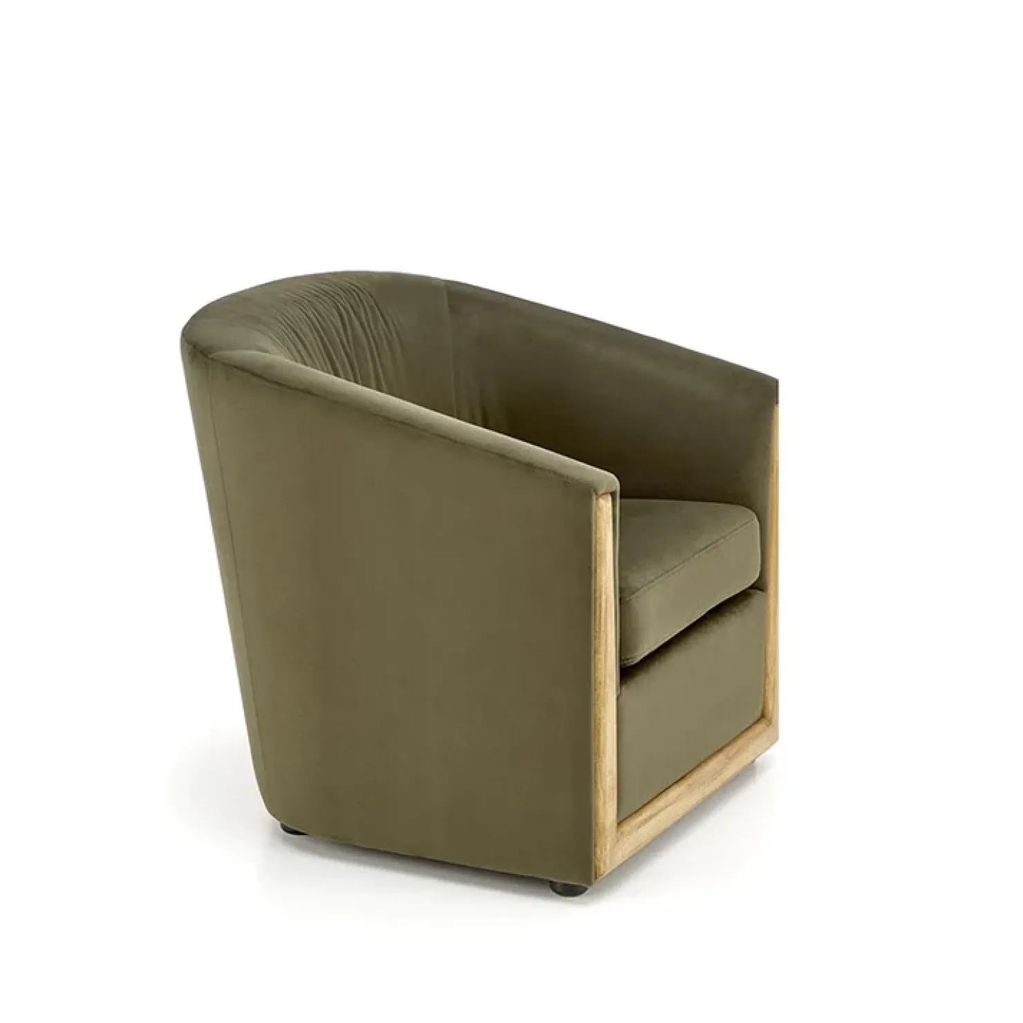 Garnero Arredamenti Poltrona imbottita relax in velluto Simeone Verde Discount