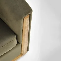 Garnero Arredamenti Poltrona imbottita relax in velluto Simeone Verde Discount