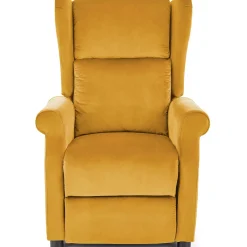 Garnero Arredamenti Poltrona reclinabile imbottita in velluto giallo Cassiopea Senape New