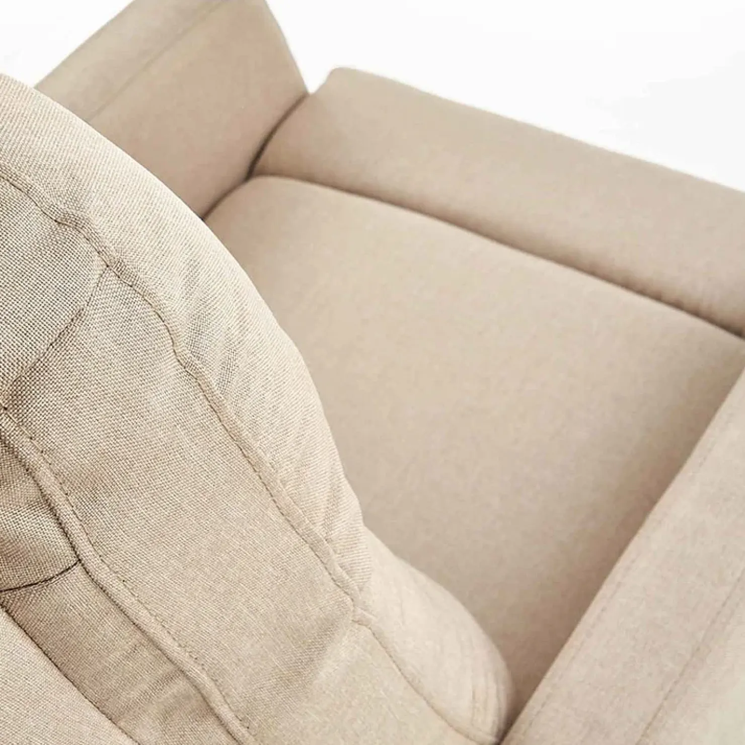 Garnero Arredamenti Poltrona reclinabile imbottita in tessuto beige Adele