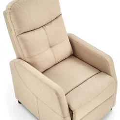 Garnero Arredamenti Poltrona reclinabile imbottita in tessuto beige Adele