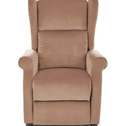 Garnero Arredamenti Poltrona reclinabile imbottita in velluto beige Cassiopea Tessuto Vellutato Lucido Beige Sale