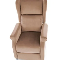 Garnero Arredamenti Poltrona reclinabile imbottita in velluto beige Cassiopea Tessuto Vellutato Lucido Beige Sale