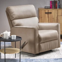 Garnero Arredamenti Poltrona reclinabile imbottita in tessuto Benuat Beige Best