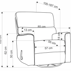 Garnero Arredamenti Poltrona reclinabile imbottita in tessuto Benuat Beige Best