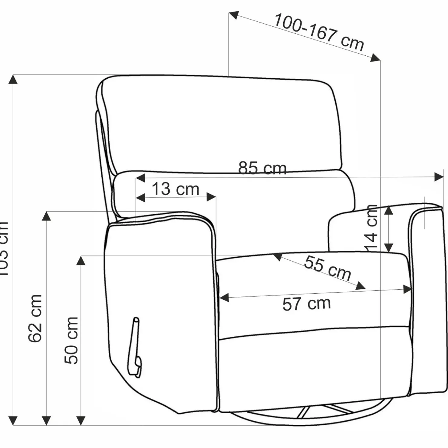 Garnero Arredamenti Poltrona reclinabile imbottita in tessuto Benuat Beige Best