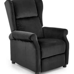 Garnero Arredamenti Poltrona reclinabile imbottita in velluto Cassiopea Nero New
