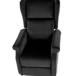 Garnero Arredamenti Poltrona reclinabile imbottita in velluto Cassiopea Nero New