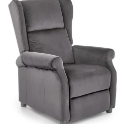 Garnero Arredamenti Poltrona reclinabile imbottita in velluto Cassiopea Grigio Sale