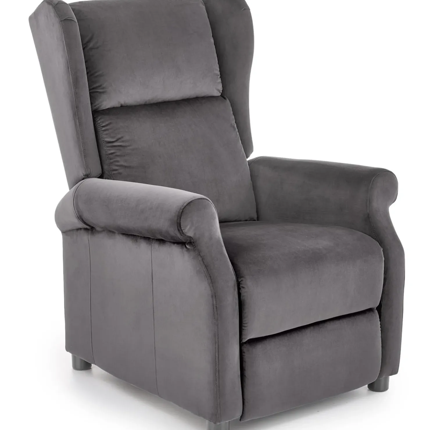 Garnero Arredamenti Poltrona reclinabile imbottita in velluto Cassiopea Grigio Sale