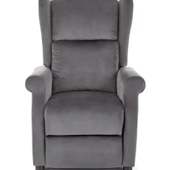 Garnero Arredamenti Poltrona reclinabile imbottita in velluto Cassiopea Grigio Sale