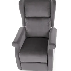 Garnero Arredamenti Poltrona reclinabile imbottita in velluto Cassiopea Grigio Sale