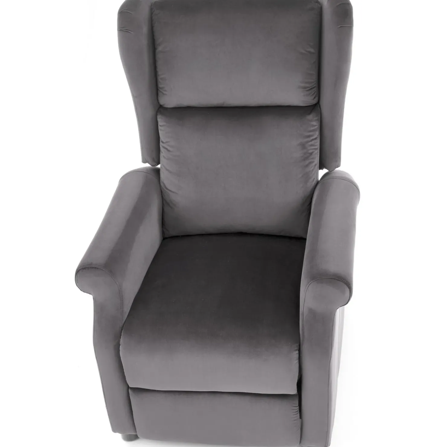 Garnero Arredamenti Poltrona reclinabile imbottita in velluto Cassiopea Grigio Sale