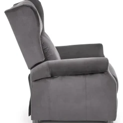 Garnero Arredamenti Poltrona reclinabile imbottita in velluto Cassiopea Grigio Sale