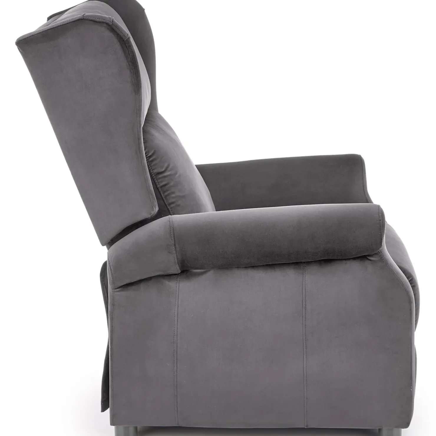 Garnero Arredamenti Poltrona reclinabile imbottita in velluto Cassiopea Grigio Sale