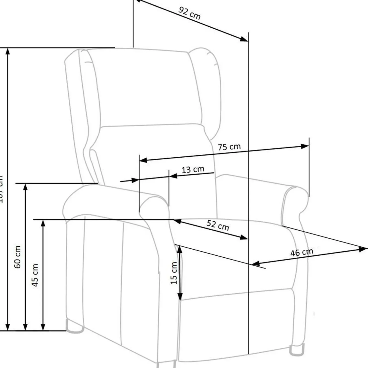 Garnero Arredamenti Poltrona reclinabile imbottita in velluto Cassiopea Grigio Sale