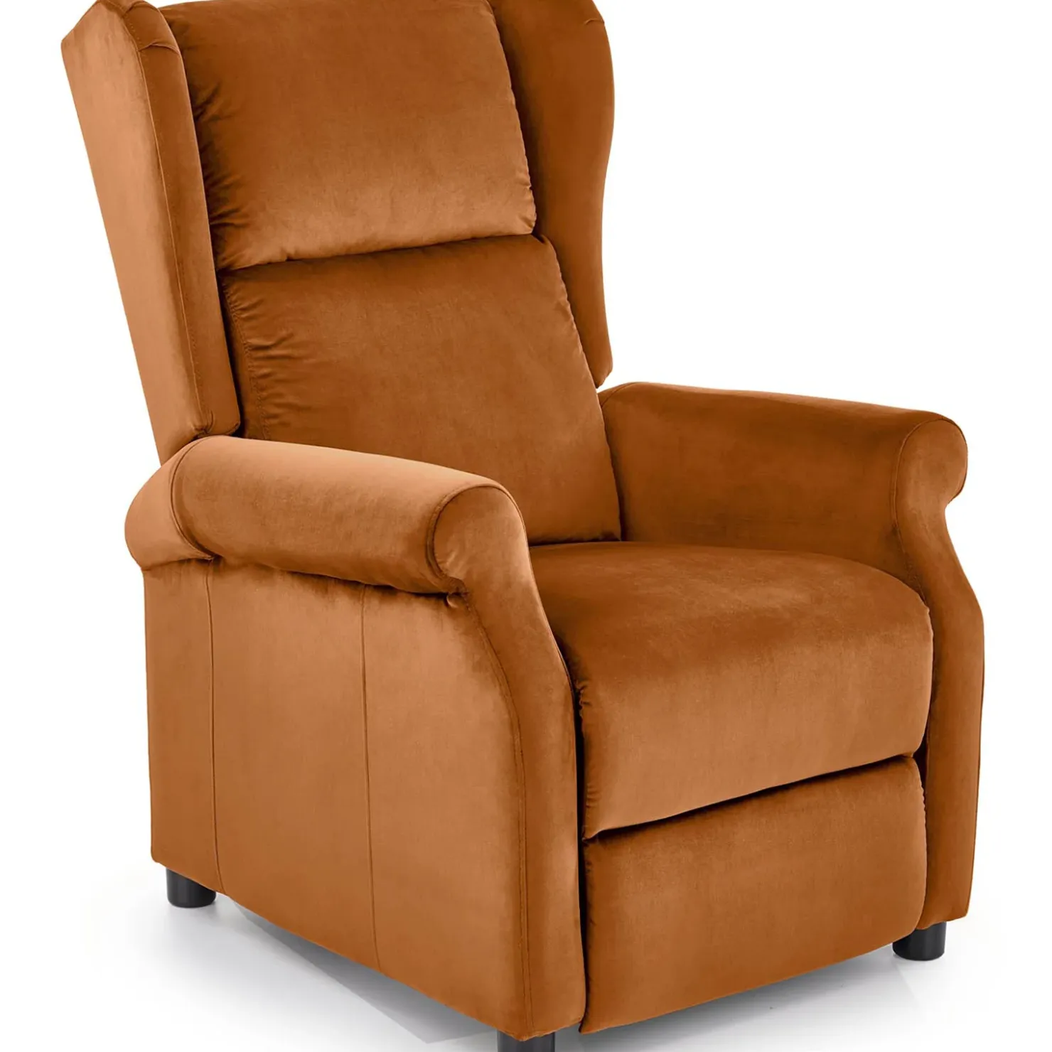 Garnero Arredamenti Poltrona reclinabile imbottita in velluto terracotta Cassiopea Arancio Hot