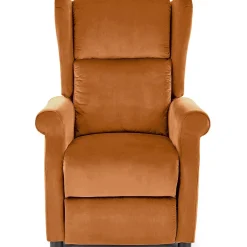 Garnero Arredamenti Poltrona reclinabile imbottita in velluto terracotta Cassiopea Arancio Hot