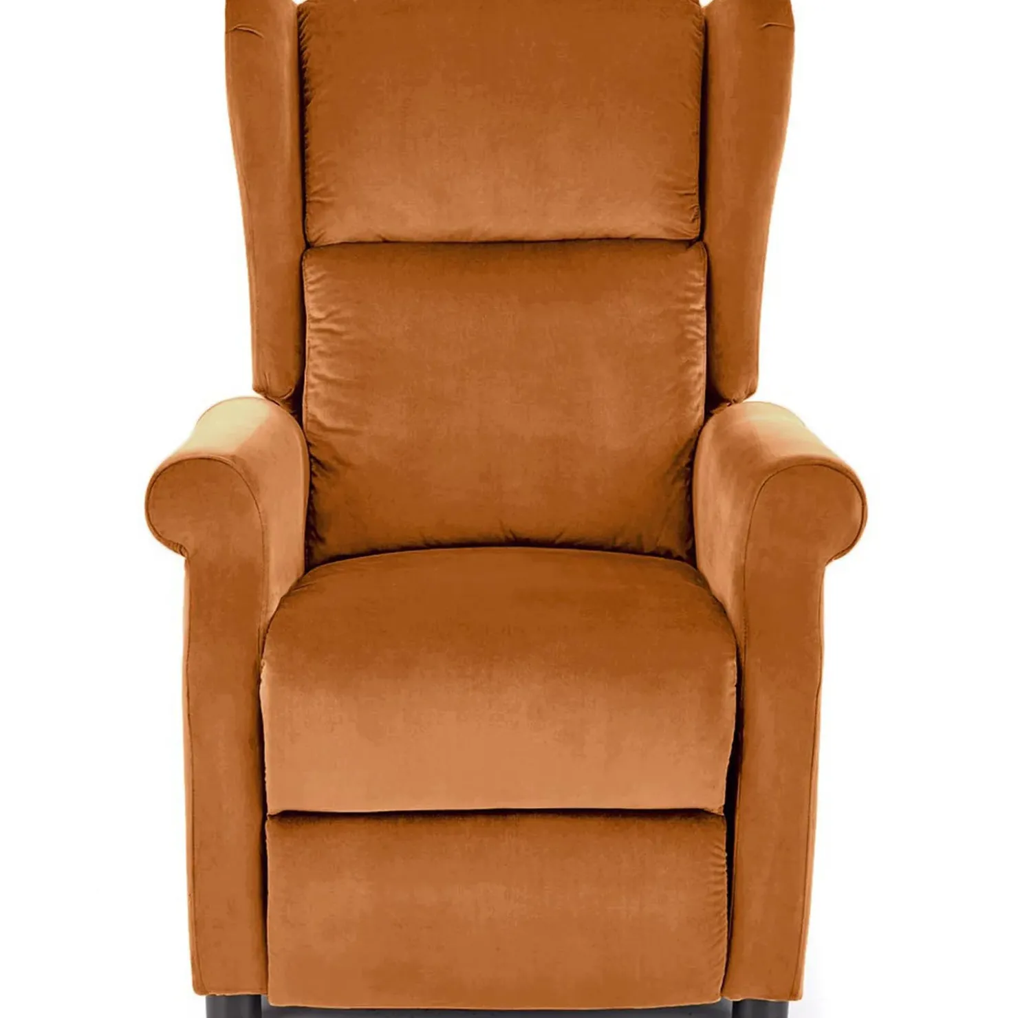 Garnero Arredamenti Poltrona reclinabile imbottita in velluto terracotta Cassiopea Arancio Hot