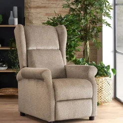 Garnero Arredamenti Poltrona reclinabile imbottita in tessuto Cassiopea Beige Sale