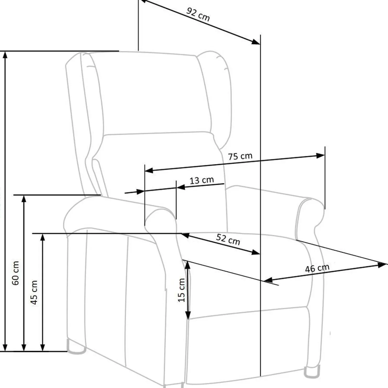 Garnero Arredamenti Poltrona reclinabile imbottita in tessuto Cassiopea Beige Sale