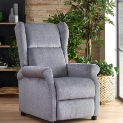 Garnero Arredamenti Poltrona reclinabile massaggiante imbottita in tessuto Elion Grigio Sale