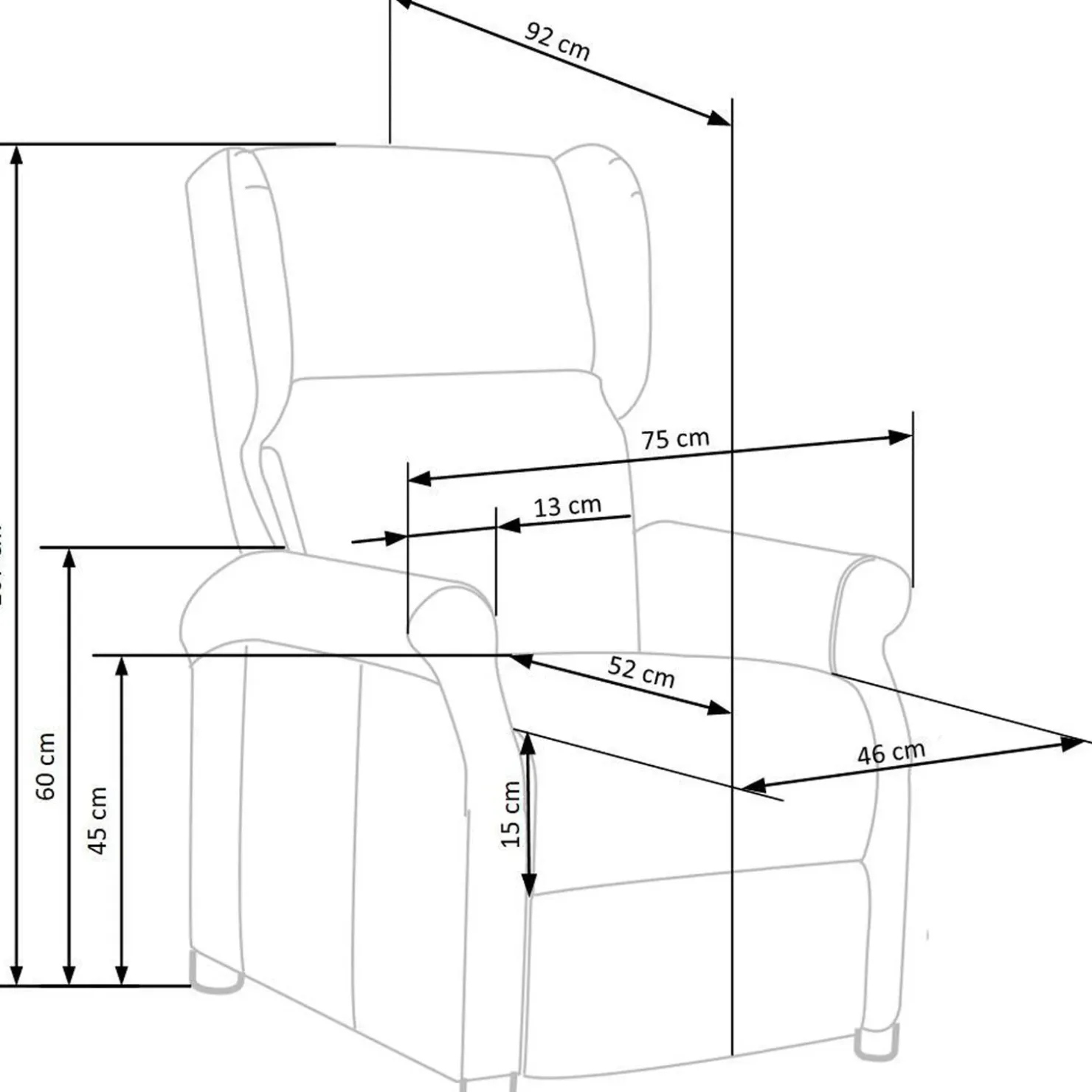 Garnero Arredamenti Poltrona reclinabile massaggiante imbottita in tessuto Elion Grigio Sale