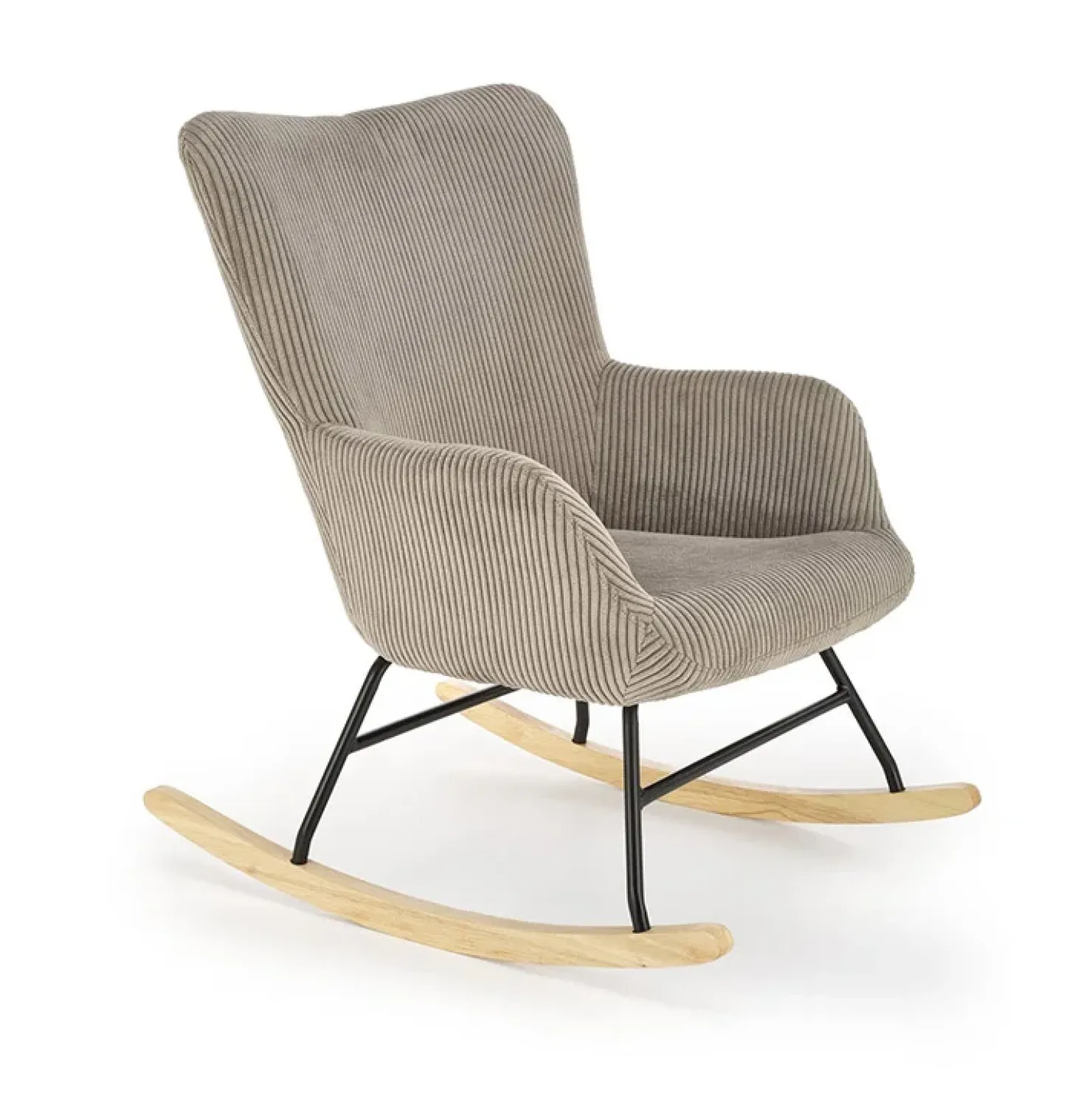 Garnero Arredamenti Poltrona relax a dondolo legno velluto grigio Calmont Outlet