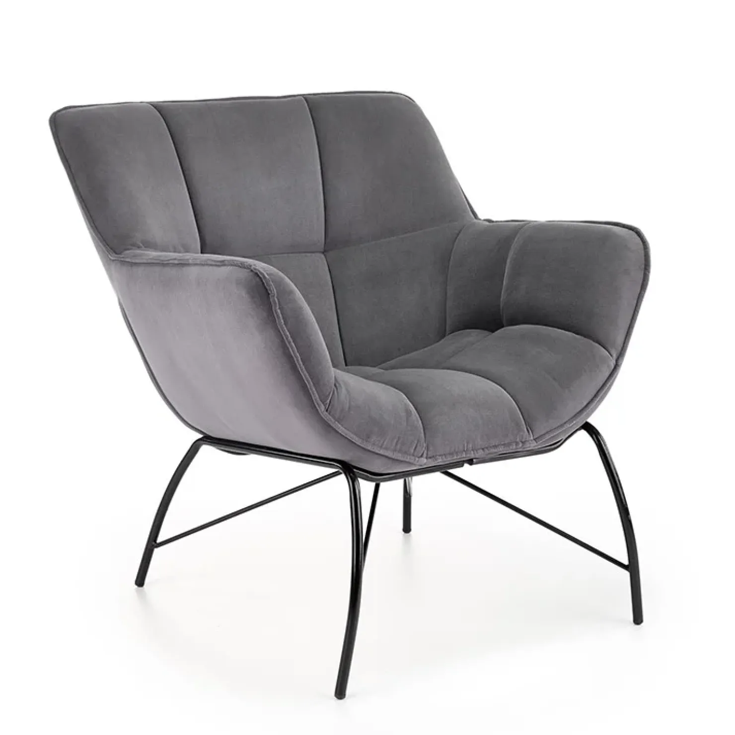 Garnero Arredamenti Poltrona relax da sala in velluto grigio nero Indiana Best